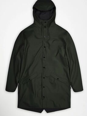 Rains Long Jacket In Green Unisex XS NWT
